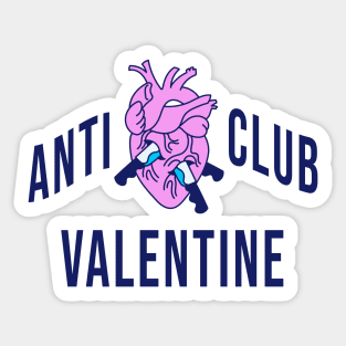 Retro Anti Valentine Club Funny Valentine Day Anti Love Sticker